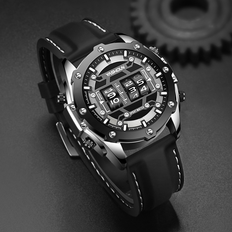 Montre numérique créative à qu - Leather Watch Band Men avis et prix