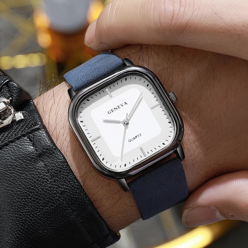 Montre classique à cadran carr - Leather Watch Band Men avis et prix